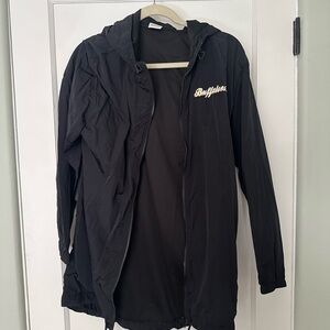 Black Hooded Windbreaker Jacket CU Boulder
